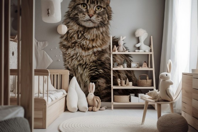 Picture of Maine Coon isolated on white