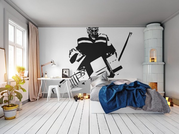 Afbeeldingen van Ice hockey goalie abstract vector illustration