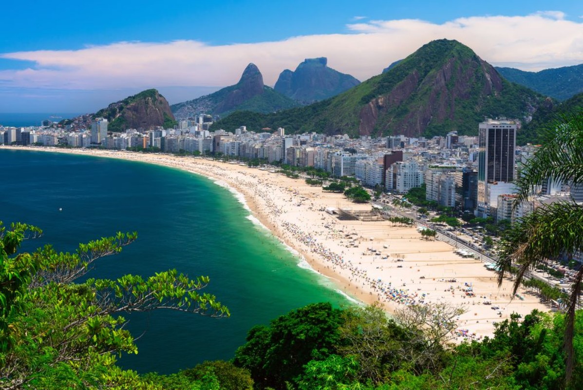 Bild på Copacabana strand i Rio de Janeiro Brasilien