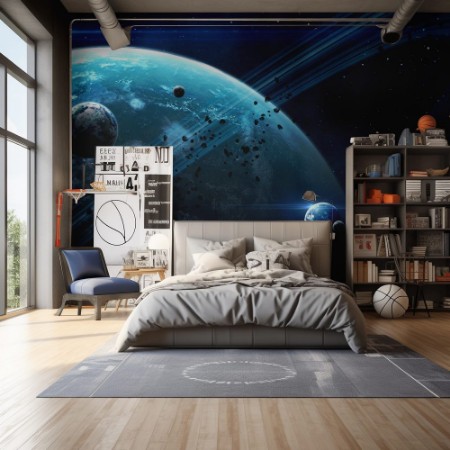 Afbeeldingen van Universe scene with planets stars and galaxies in outer space showing the beauty of exploration Elements furnished by NASA