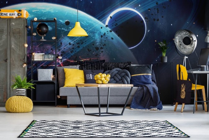 Afbeeldingen van Universe scene with planets stars and galaxies in outer space showing the beauty of exploration Elements furnished by NASA