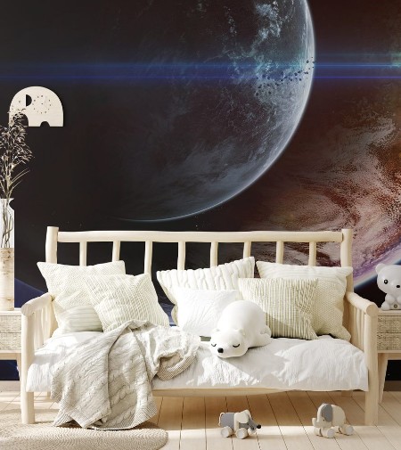 Afbeeldingen van Universe scene with planets stars and galaxies in outer space showing the beauty of space exploration Elements furnished by NASA