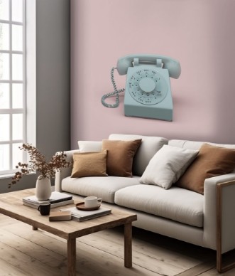Image de Phone vintage on pink background 3d rendering