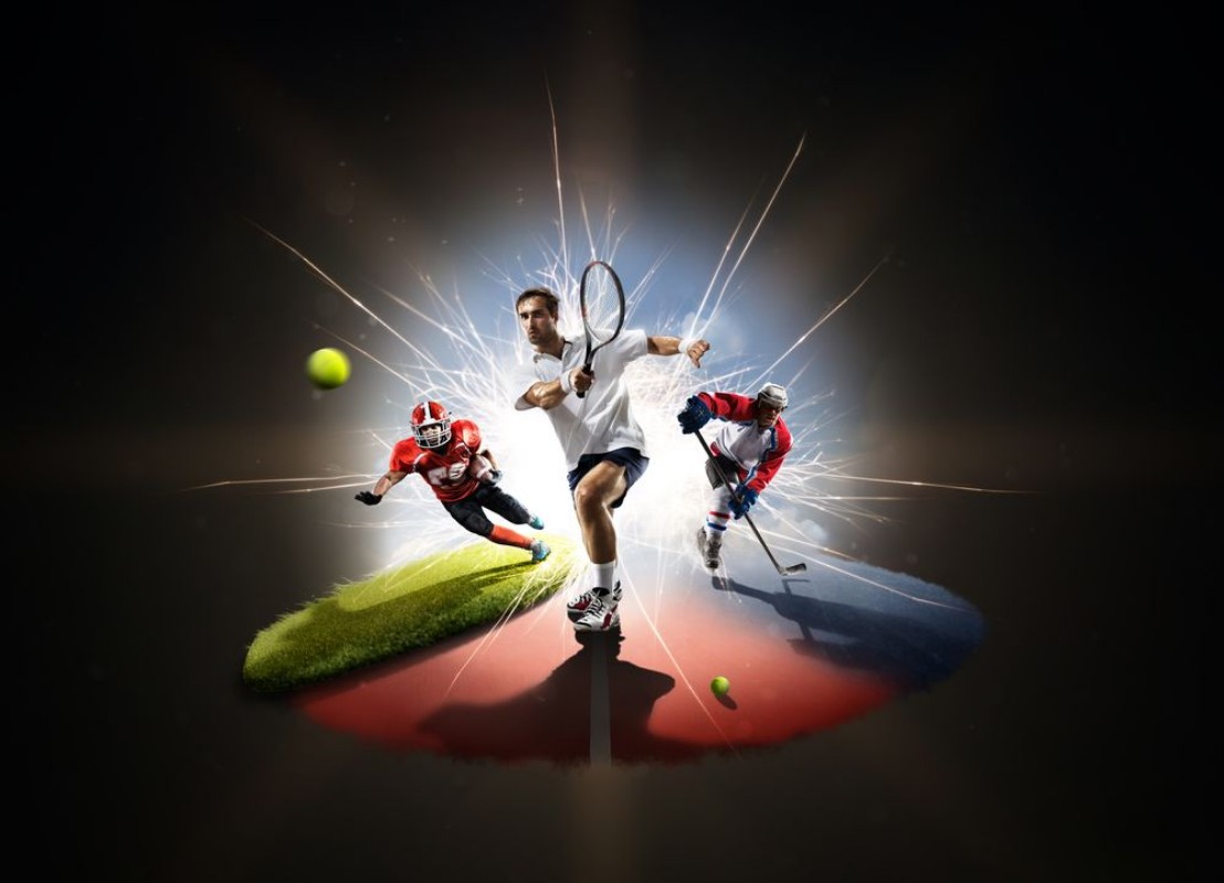 Image de Multi sports collage from tennis hockey american footbal