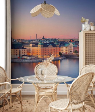 Picture of StockholmPanoramic image of Stockholm Sweden during sunset