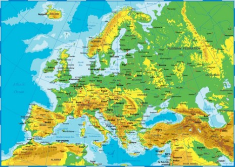 Afbeeldingen van Europe - Physical Map