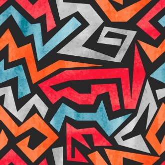 Afbeeldingen van Watercolor graffiti seamless pattern Vector colorful geometric abstract background 