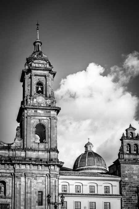 Picture of Black and white detail of Bogota Cathedral - Bogota Colombia