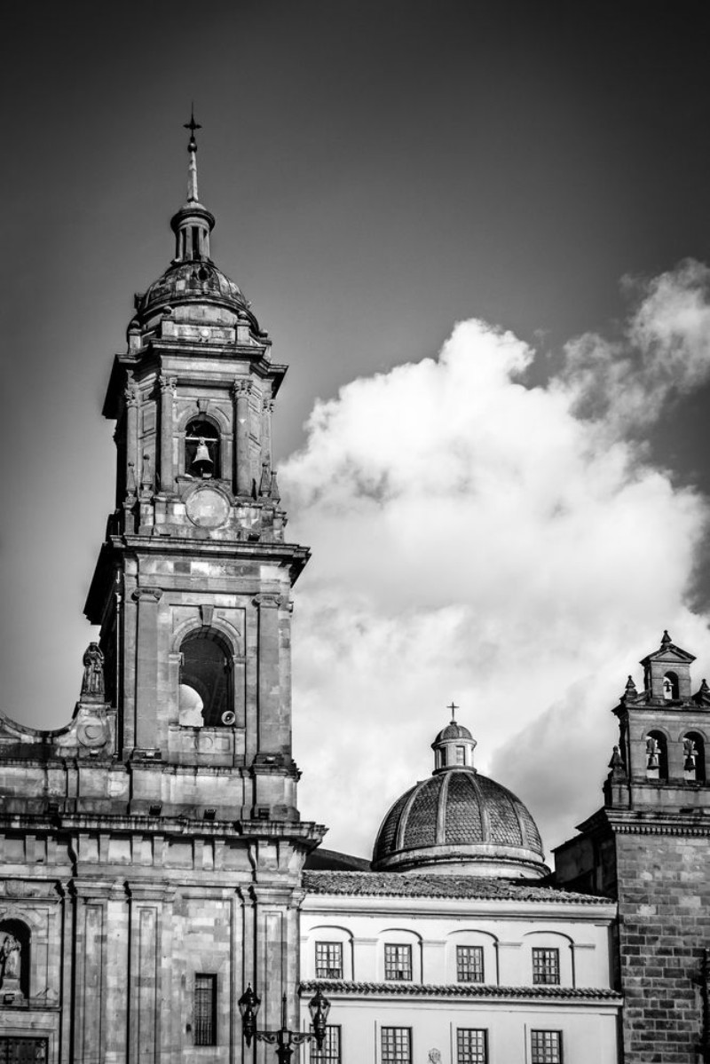 Afbeeldingen van Black and white detail of Bogota Cathedral - Bogota Colombia