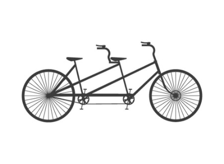 Afbeeldingen van Flat design tandem bicycle icon vector illustration
