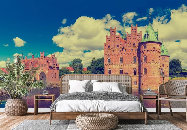 Picture of Egeskov Castle Funen Denmark Vintage look