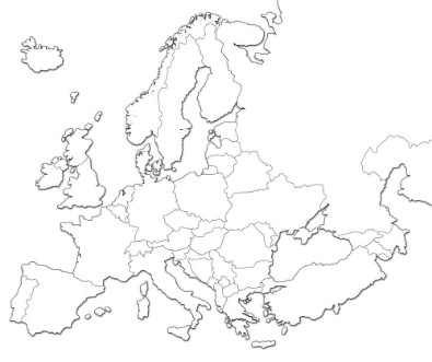 Afbeeldingen van Blank map of Europe isolated on white background