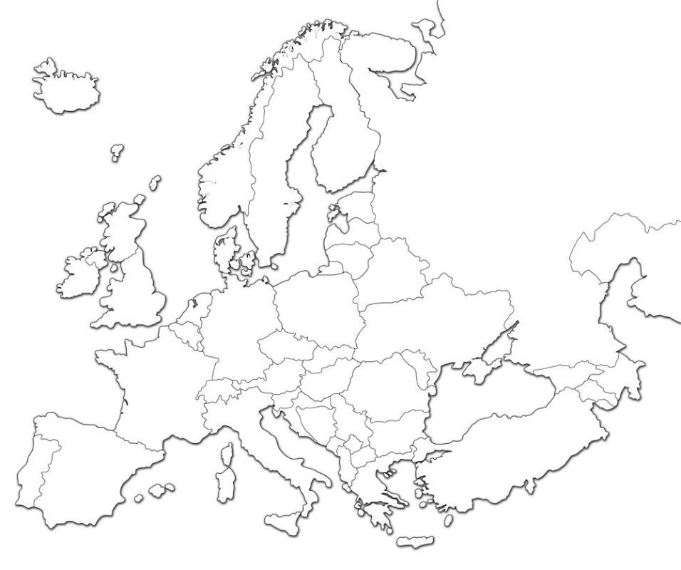 Image de Blank map of Europe isolated on white background
