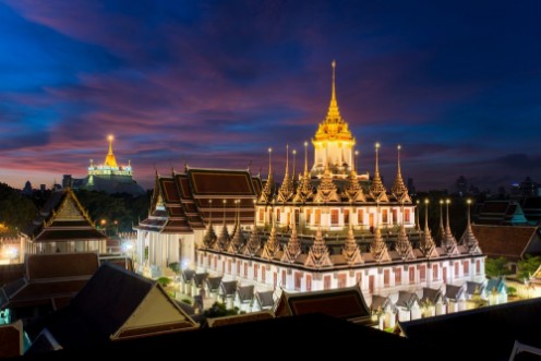 Afbeeldingen van Wat Ratchanatdaram temple and Metal Castle in Bangkok Thailand