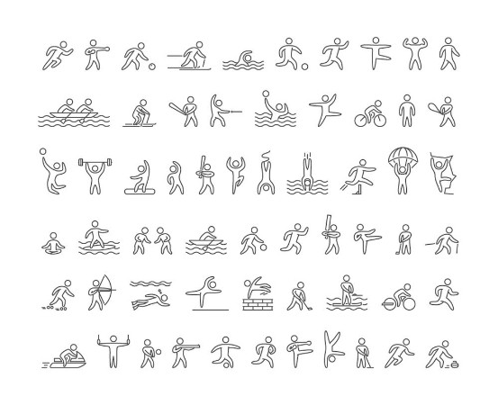 Picture of Vector line sports icons