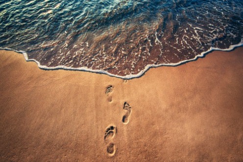 Afbeeldingen van Footsteps on the beach