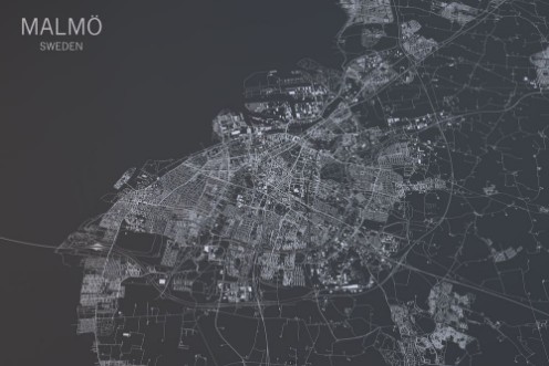 Picture of Cartina di Malm vista satellitare citt Svezia