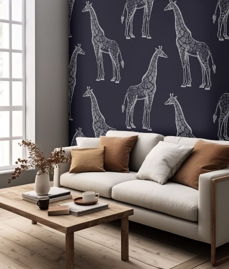 Bild på Seamless pattern with African giraffes