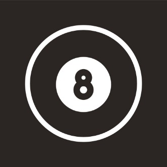 Image de Flat icon in black and white style billiard ball 