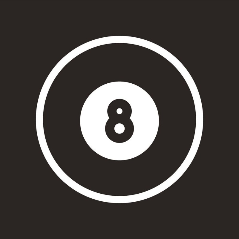 Afbeeldingen van Flat icon in black and white style billiard ball 