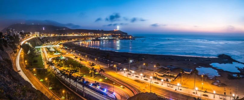 Picture of Evening view of the Chorrillos Bay in Lima Peru