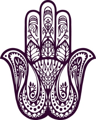 Image de Hand drawn Hamsa or  of Fatima Vector illustration with ethnic and floral ornaments