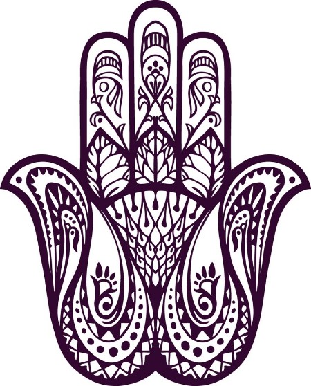 Image de Hand drawn Hamsa or of Fatima Vector illustration with ethnic and floral ornaments
