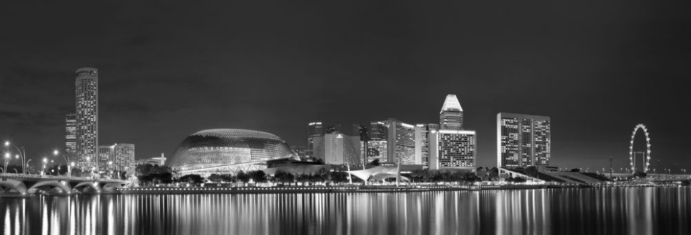 Afbeeldingen van Skyline of Singapore city at night
