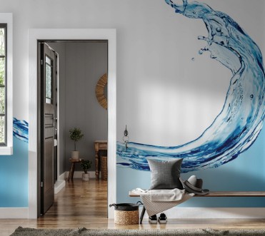 Afbeeldingen van Water wave on white background