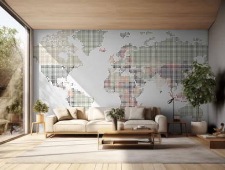 Picture of Dotted World map of square dots