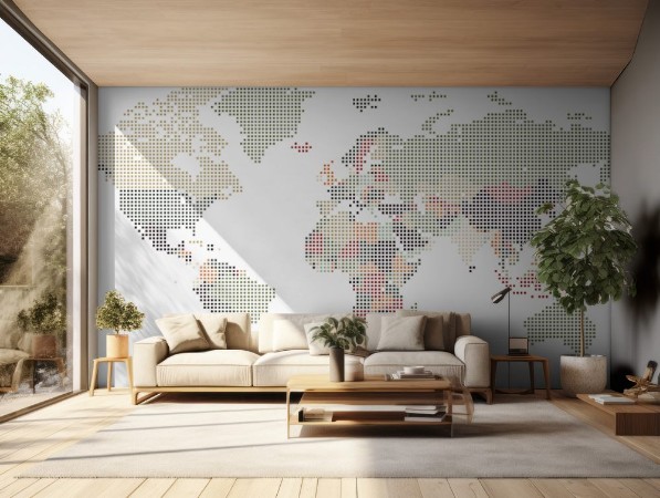 Picture of Dotted World map of square dots