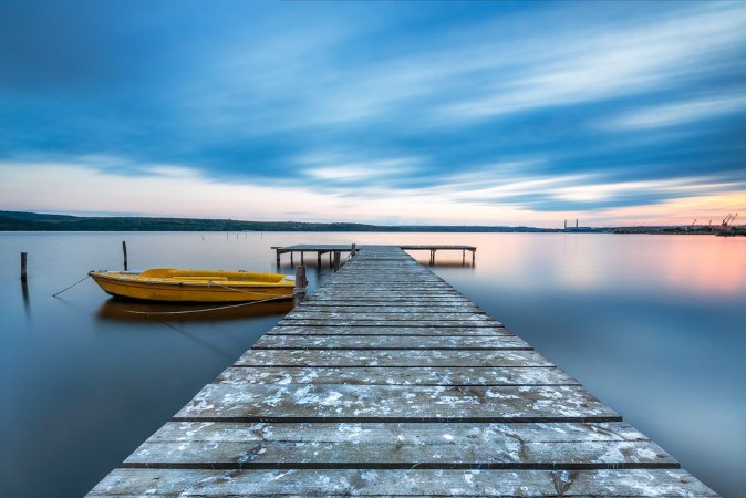 Picture of Small Dock and Boat at the lake