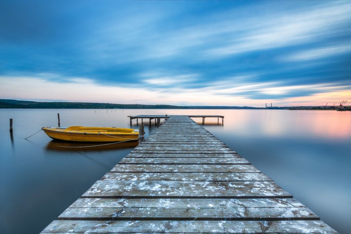 Picture of Small Dock and Boat at the lake