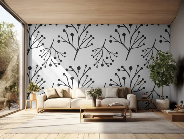 Bild på Pattern ramifications tree with stem and branches vector illustration