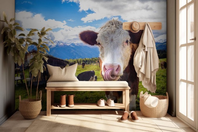 Bild på Kuh auf der Alm in den Alpen