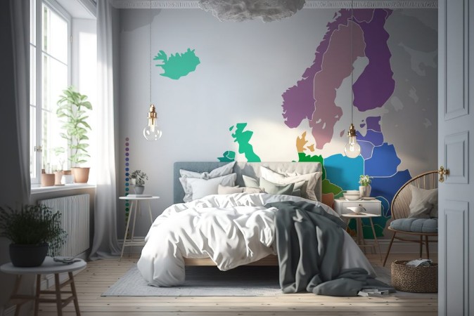 Picture of Colorful empty map of Europe