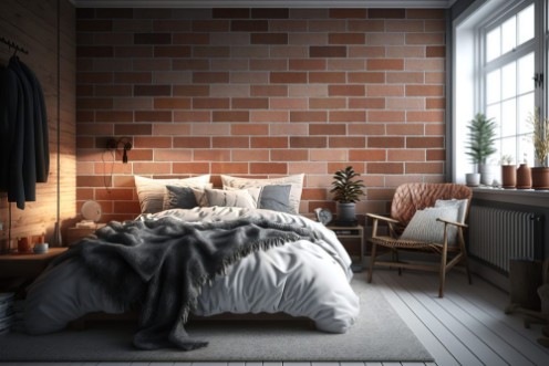 Bild på Background texture of brown brick wall