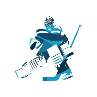 Afbeeldingen van Ice hockey goalie abstract blue vector illustration