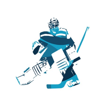 Picture of Ice hockey goalie abstract blue vector illustration