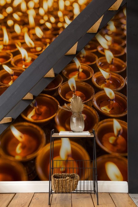 Picture of Candles in Swayambhunath temple in Kathmandu Nepal