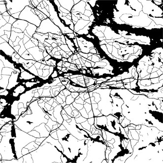 Picture of Stockholm Sweden Monochrome Map Artprint