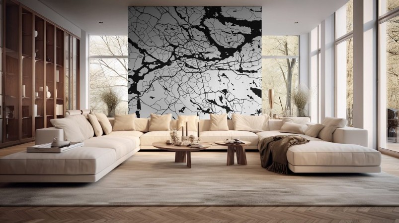 Picture of Stockholm Sweden Monochrome Map Artprint