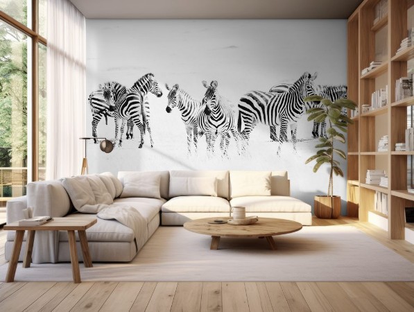 Picture of Zebras in the African savannah