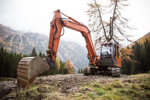 Picture of Excavator working on a mountains
