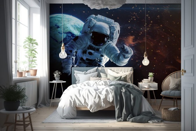 Bild på Deep space art Nebulas planets galaxies and stars in beautiful composition Awesome for wallpaper and print Elements of this image furnished by NASA