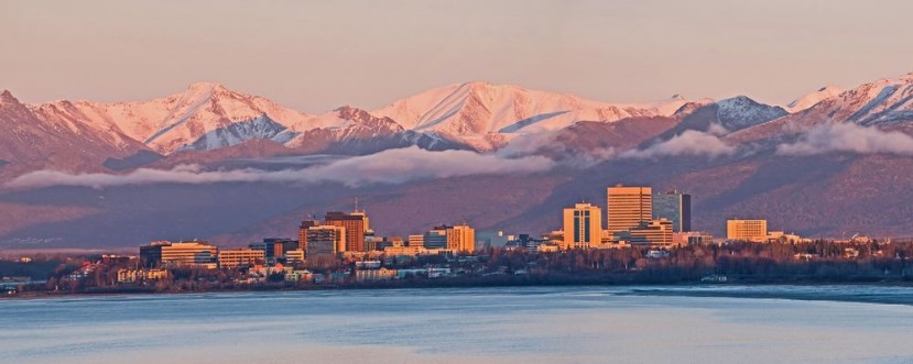 Anchorage Alaska Skyline photowallpaper Scandiwall
