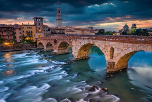 Picture of Verona Image of Verona Italy during summer sunset