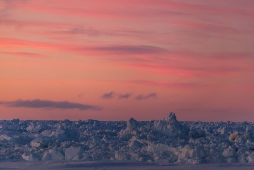 Picture of Purple sky over sea ice in Antarctica