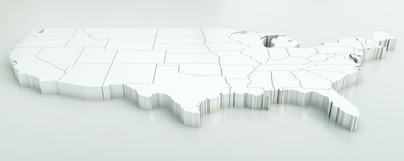 Afbeeldingen van Map of USA Highly detailed 3D rendering