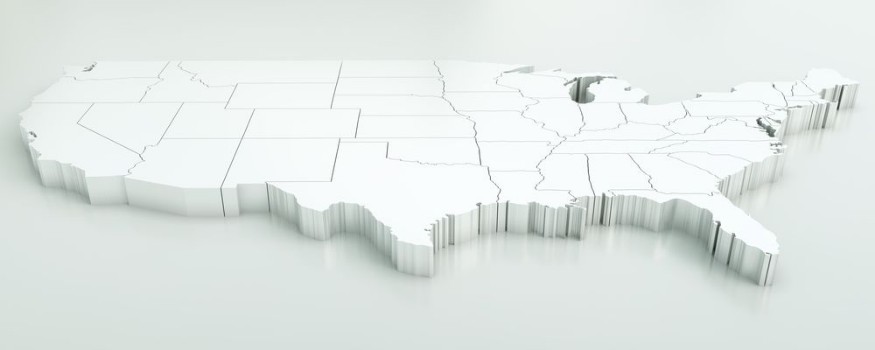 Picture of Map of USA Highly detailed 3D rendering